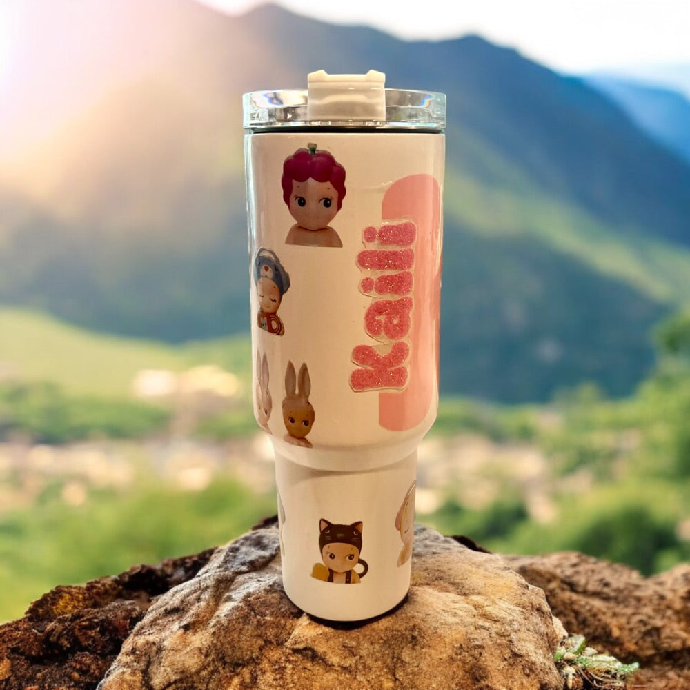 Kawaii Character Collection Tumbler - 20oz Insulated Travel Cup with Cute Animal Friends Design