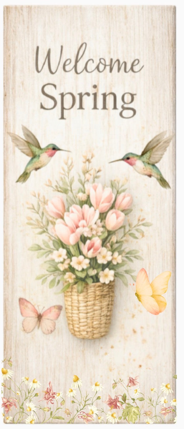 Farmhouse Easter Proch Sign – Large Vertical Wood Bunny Welcome Spring Decor + Outdoor Porch. Leaner