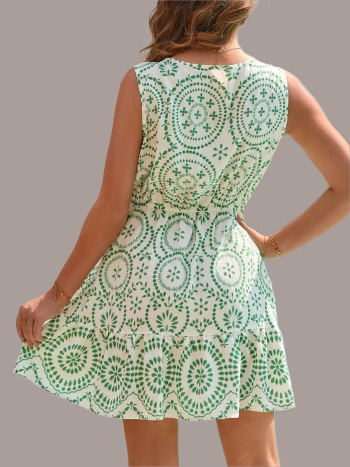 Green bohemian paisley dress - handcrafted boho fashion collections