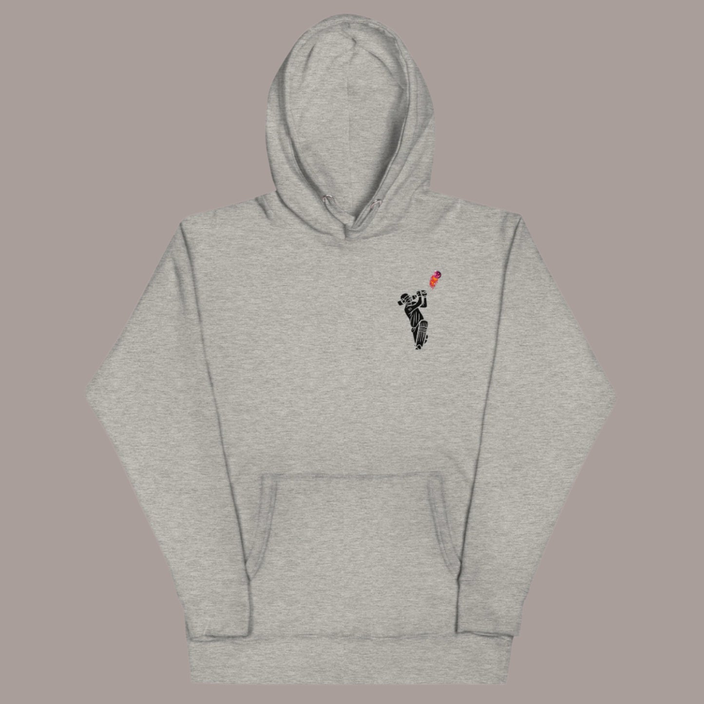 Grey hoodie with Halloween skeleton Cricut player design - Time to Score graphic tee by Paisley Decor It LLC