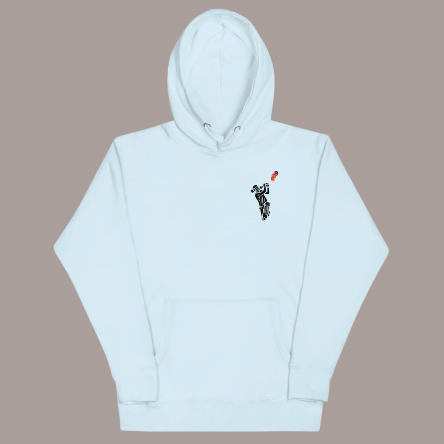Blue hoodie with Halloween skeleton Cricut player design - Time to Score graphic tee by Paisley Decor It LLC