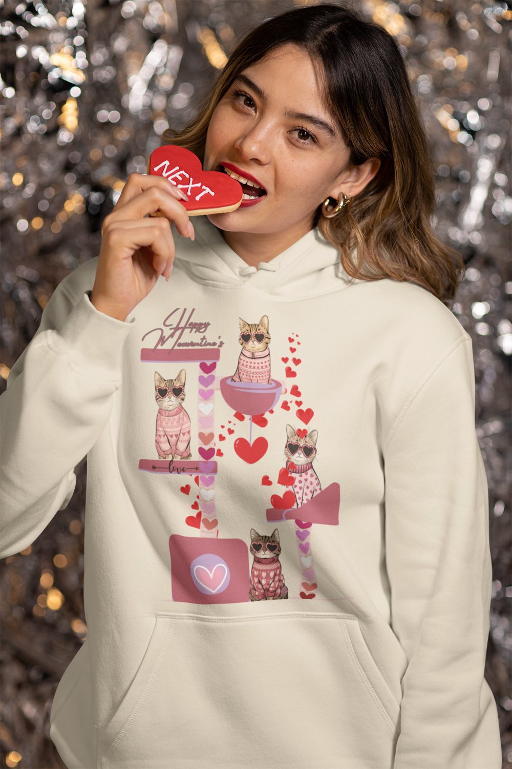 Valentine's Day Cat Hoodie