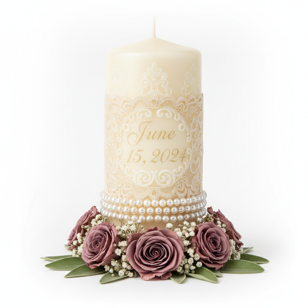Victorian Mauve Filigree Candle