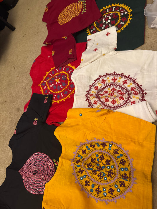 Boho mirror work crop top