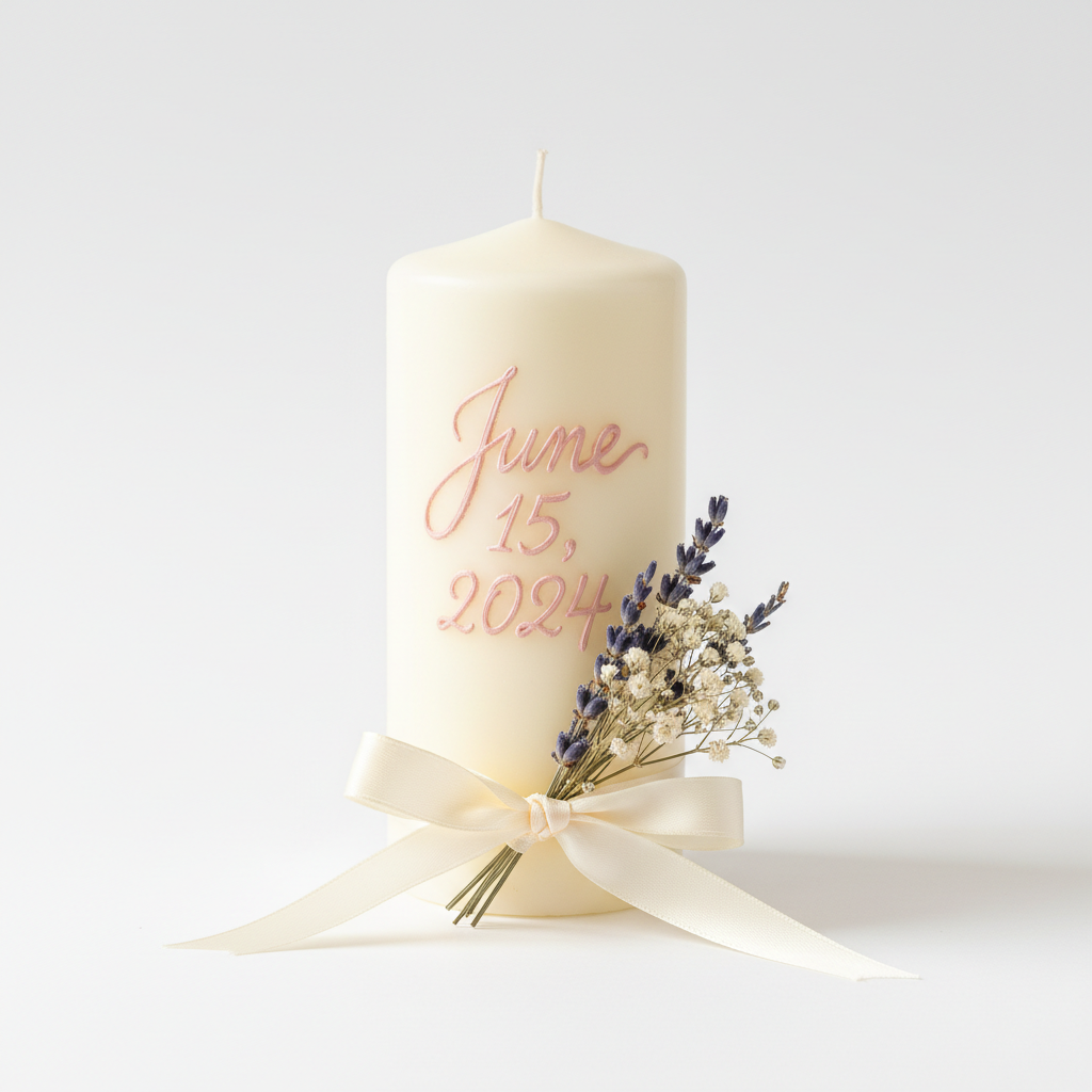 Blush Lavender Ribbon Candle