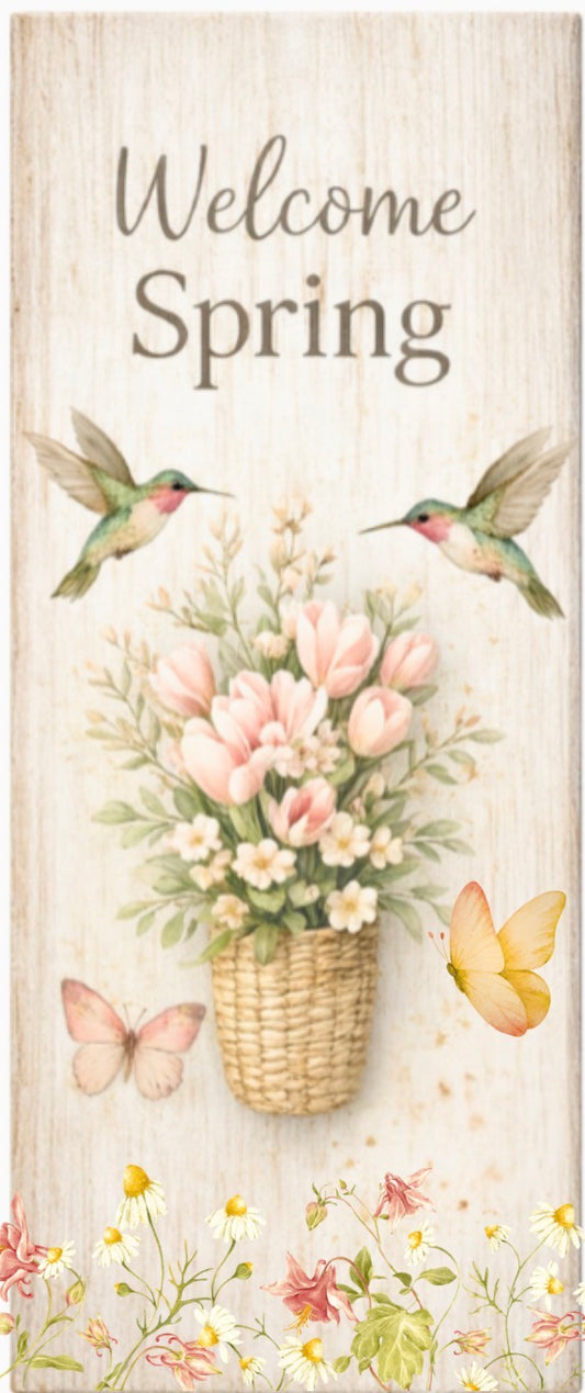 Farmhouse Easter Proch Sign – Large Vertical Wood Bunny Welcome Spring Decor + Outdoor Porch. Leaner