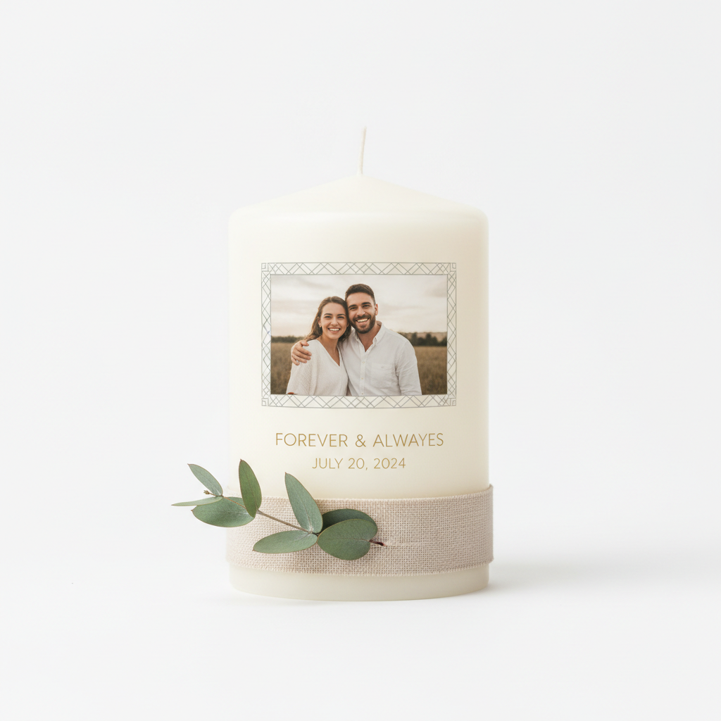 Modern Minimalist Linen Eucalyptus Candle