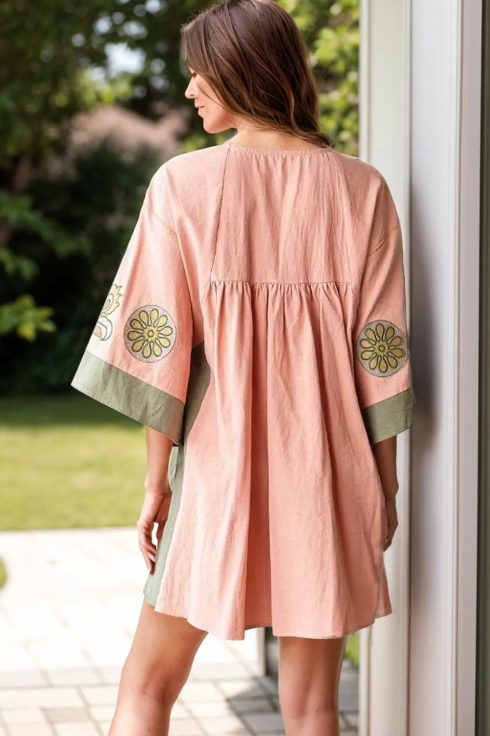 Mini Dress Silhouette and Back View - Mother's Day Fashion Gift - Three-Quarter Sleeve Design