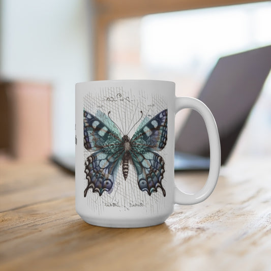 Come Fly With Me - 15oz Ceramic Butterfly Mug | Inspirational Art Design
