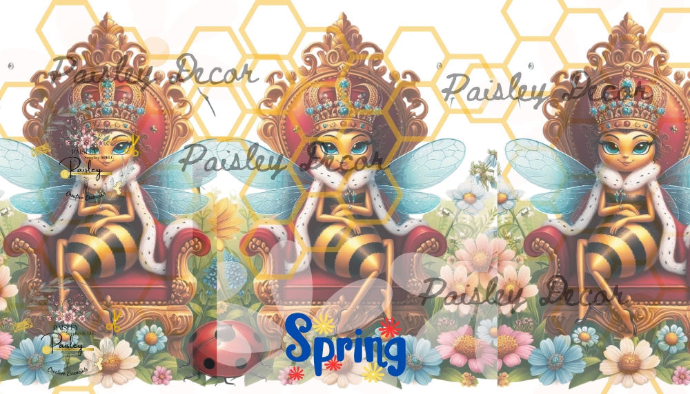 Queen Bee decoupage rice paper with vintage floral design - Premium craft supplies - Paisley Decor It