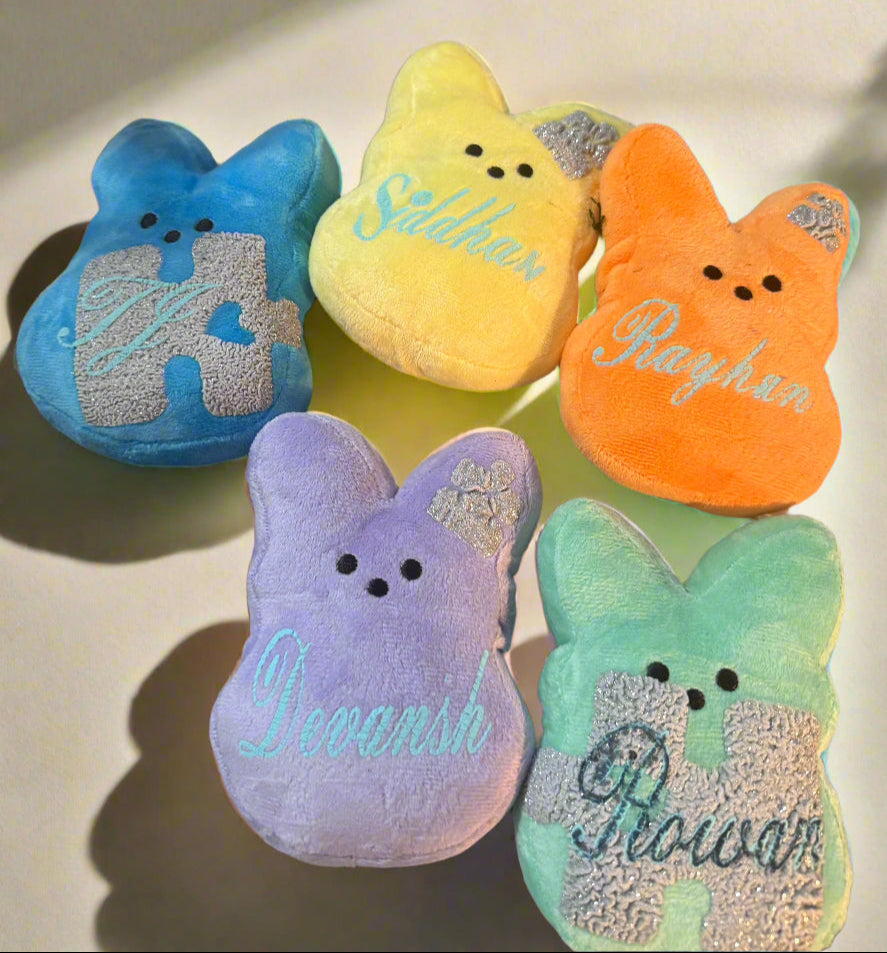 Personalized Easter Peep with custom name, handcrafted marshmallow treats by Paisley Decor It