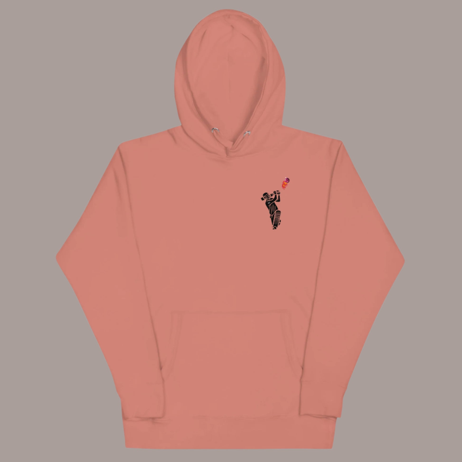 Orange hoodie with Halloween skeleton Cricut player design - Time to Score graphic tee by Paisley Decor It LLC