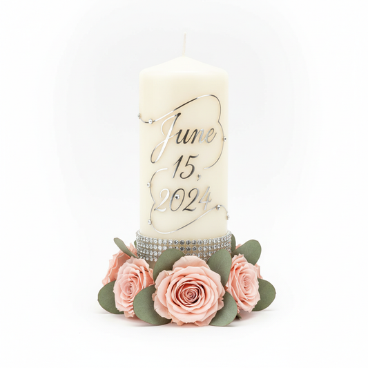 Rhinestone and Pink Eucalyptus Candle