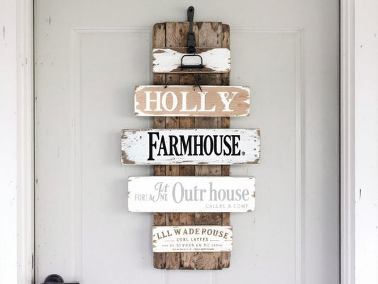 Rustic farmhouse door sign
