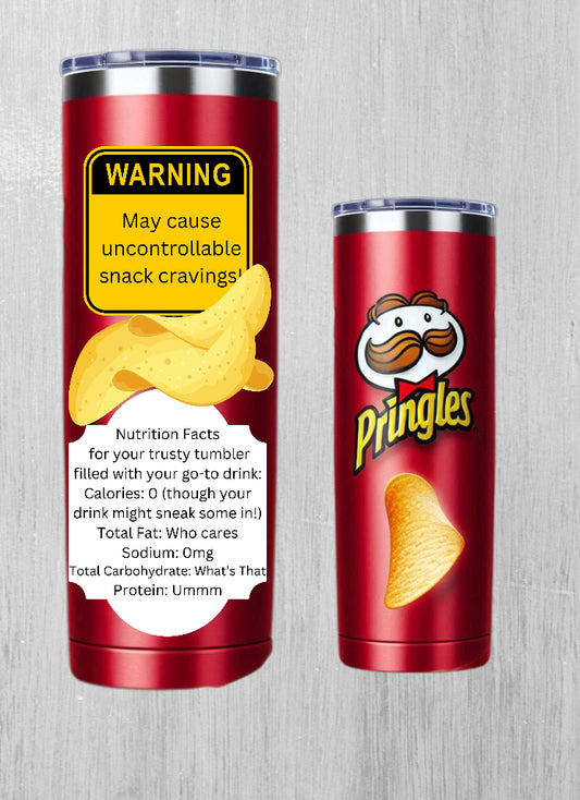Snack Attack Insulated Tumbler - 20oz Stainless Steel Tumbler with Funny Warning Label