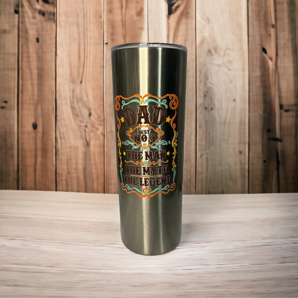 Dad Legend Vintage-Style Tumbler - 20oz Insulated Steel Cup | Father's Day Gift