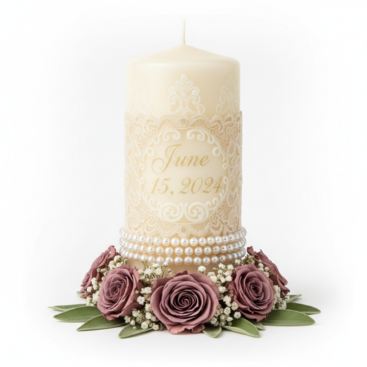 Victorian Mauve Filigree Candle