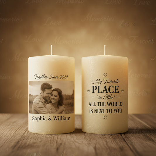 Photo and Vow Candle Set