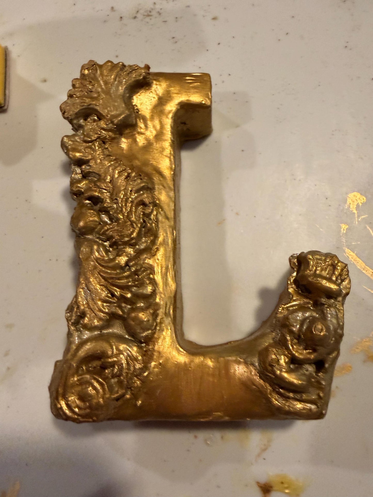 Gold Gilded Wedding Monograms | Victorian Style Initial Letters for Bride and Groom
