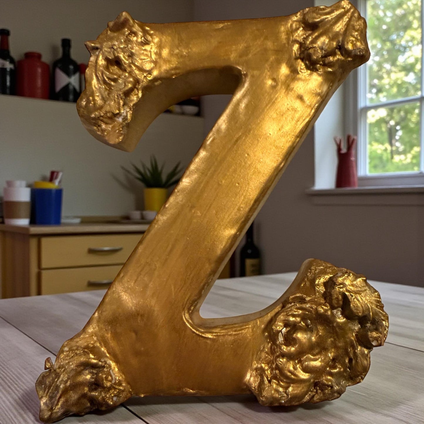 Gold Gilded Wedding Monograms | Victorian Style Initial Letters for Bride and Groom