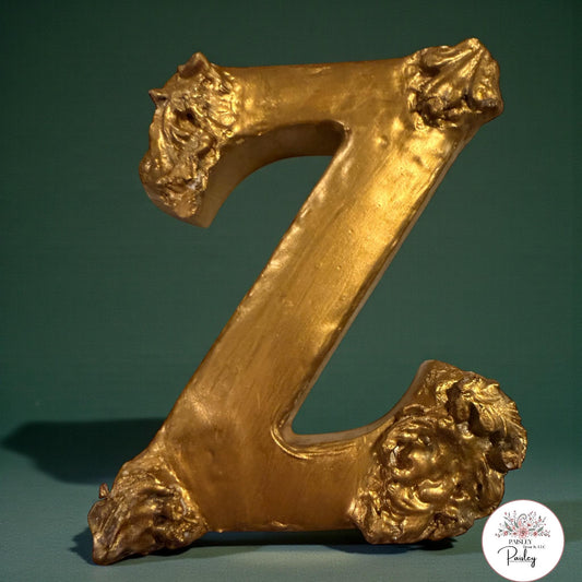 Gold Gilded Wedding Monograms | Victorian Style Initial Letters for Bride and Groom