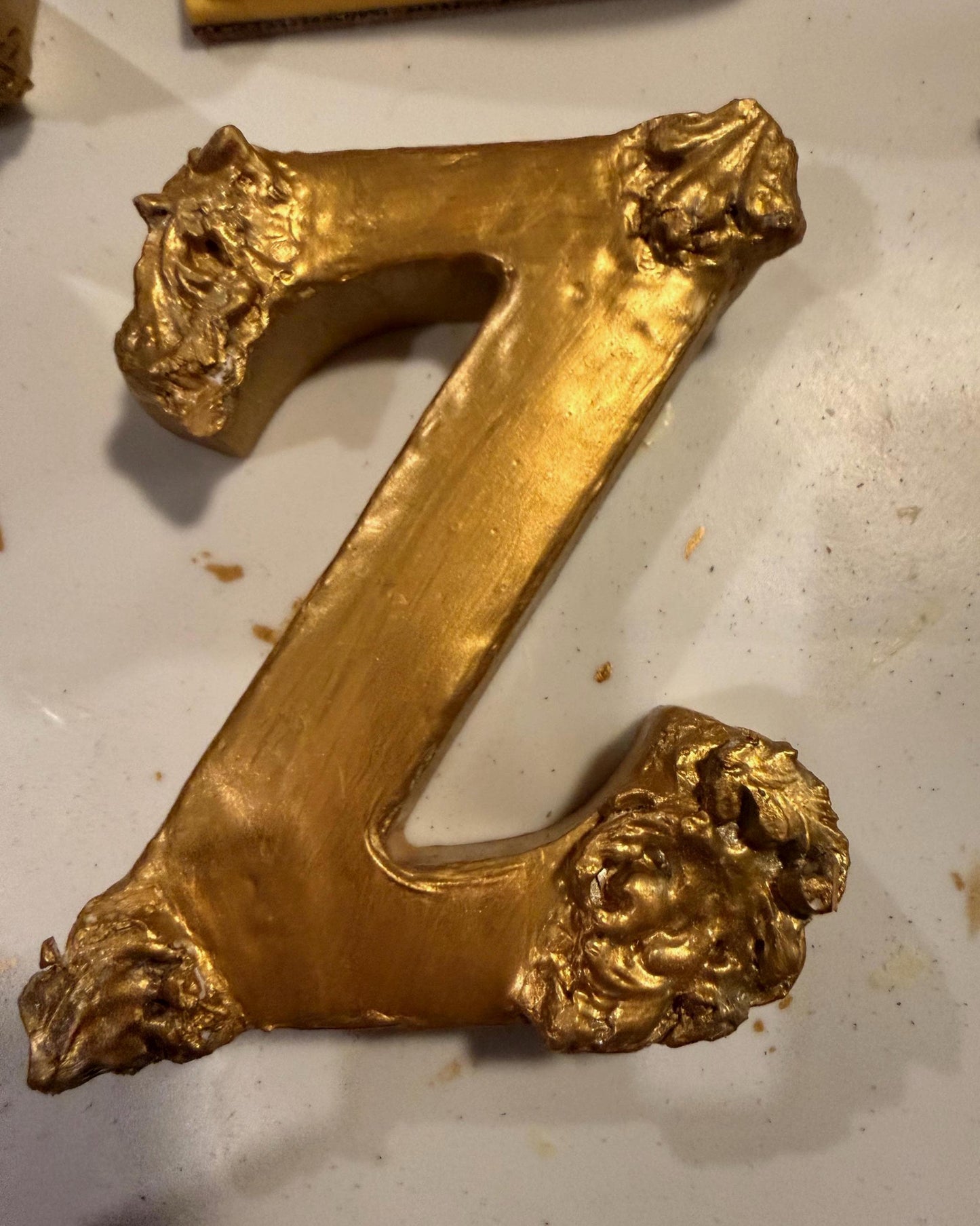 Gold Gilded Wedding Monograms | Victorian Style Initial Letters for Bride and Groom