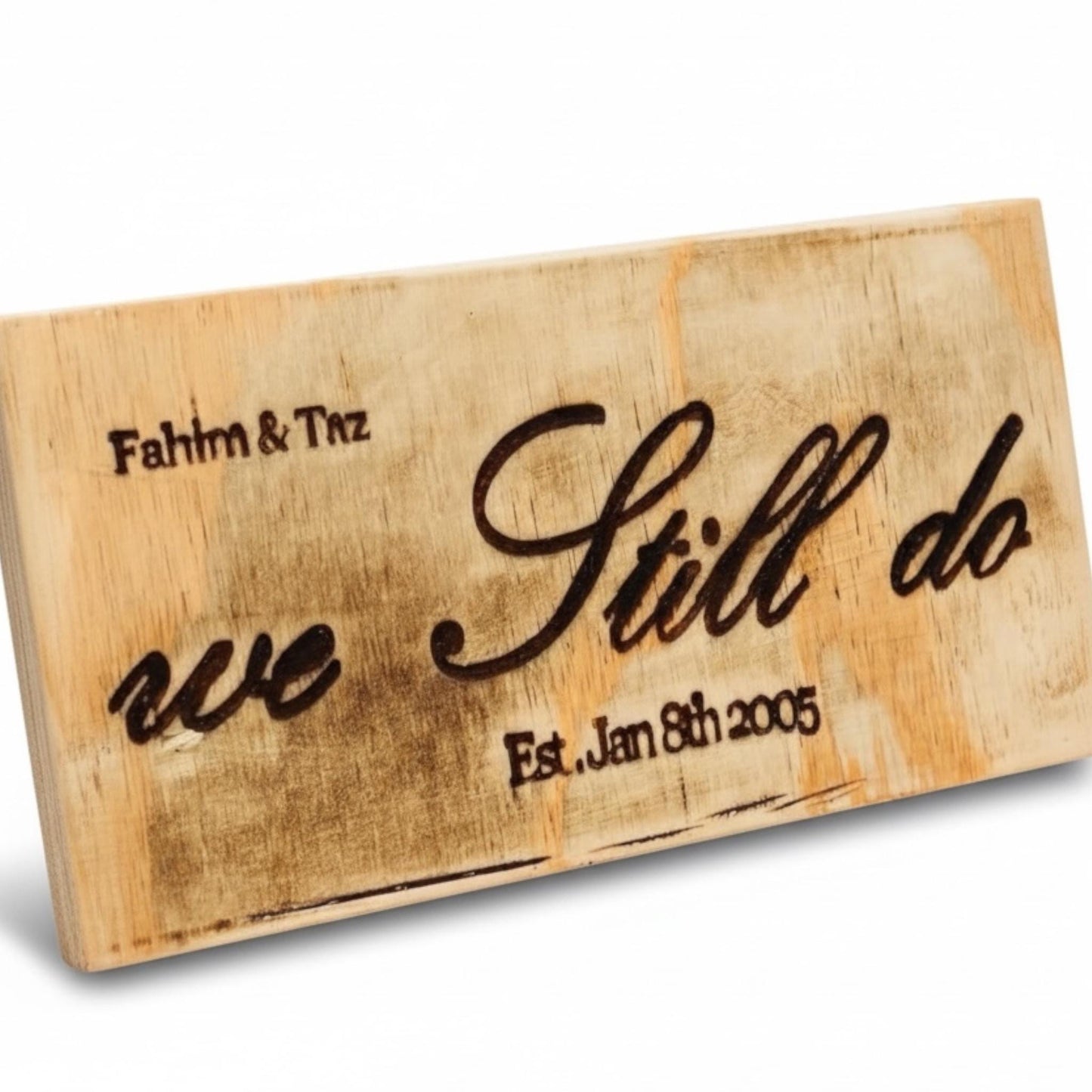 Customizable Wooden Engraved Sign Milestone Keepsake Romantic Wedding Anniversary Housewarming Monogram Decor Gift