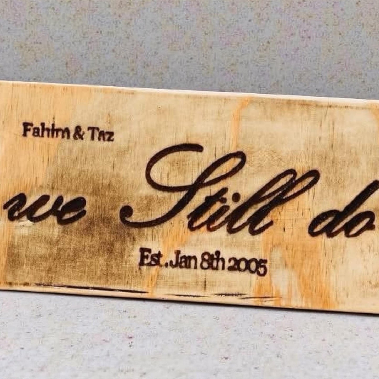 Customizable Wooden Engraved Sign Milestone Keepsake Romantic Wedding Anniversary Housewarming Monogram Decor Gift