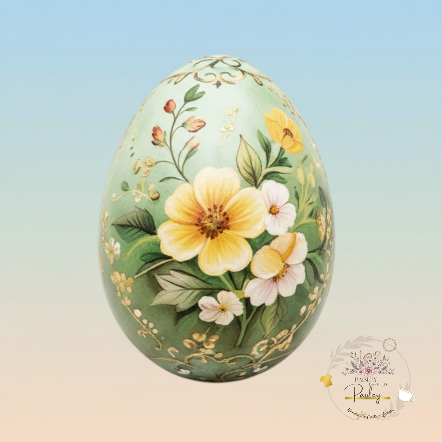 Easter Wooden Eggs 2.5” Set of 6 or 12 Mix & Match Floral Decor