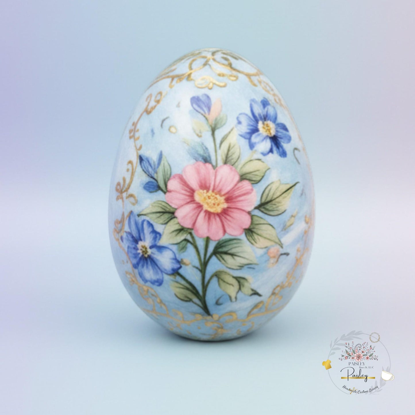 Easter Wooden Eggs 2.5” Set of 6 or 12 Mix & Match Floral Decor