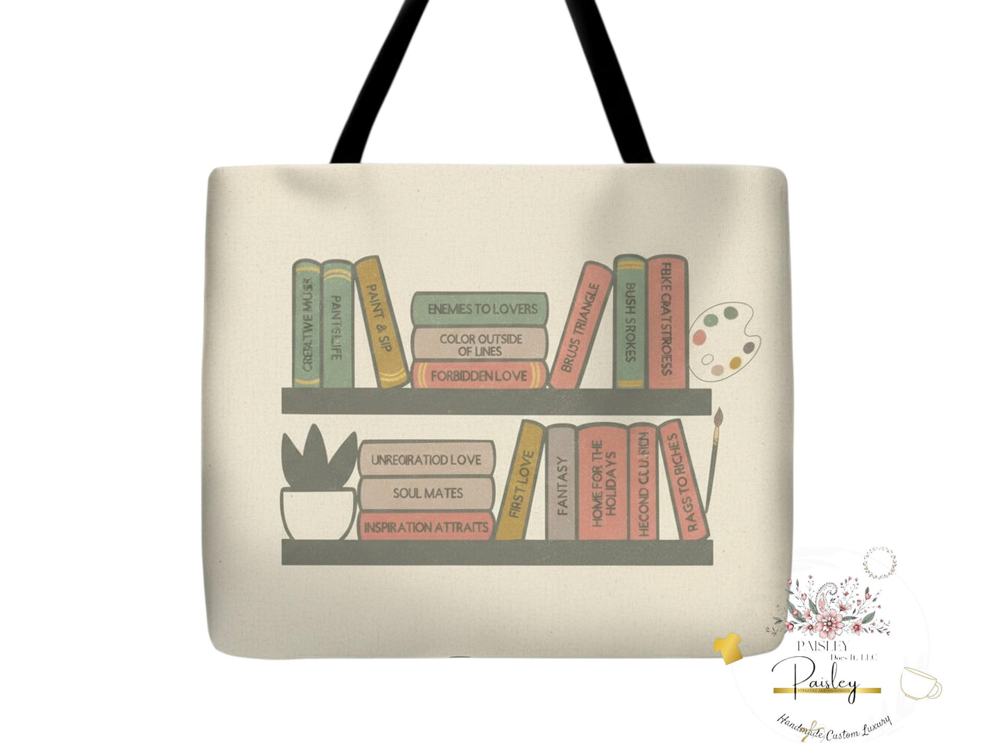 Personalized Book Lover Tote Bag, Mother's Day Gift, Beige Canvas Bag