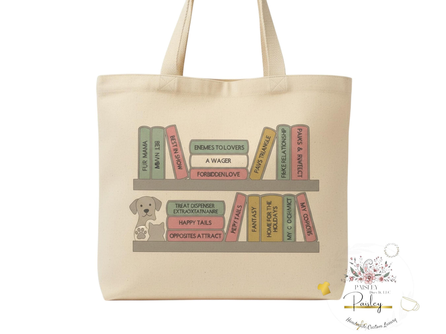 Personalized Book Lover Tote Bag, Mother's Day Gift, Beige Canvas Bag