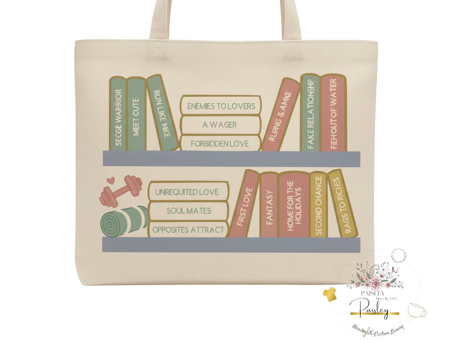 Personalized Book Lover Tote Bag, Mother's Day Gift, Beige Canvas Bag