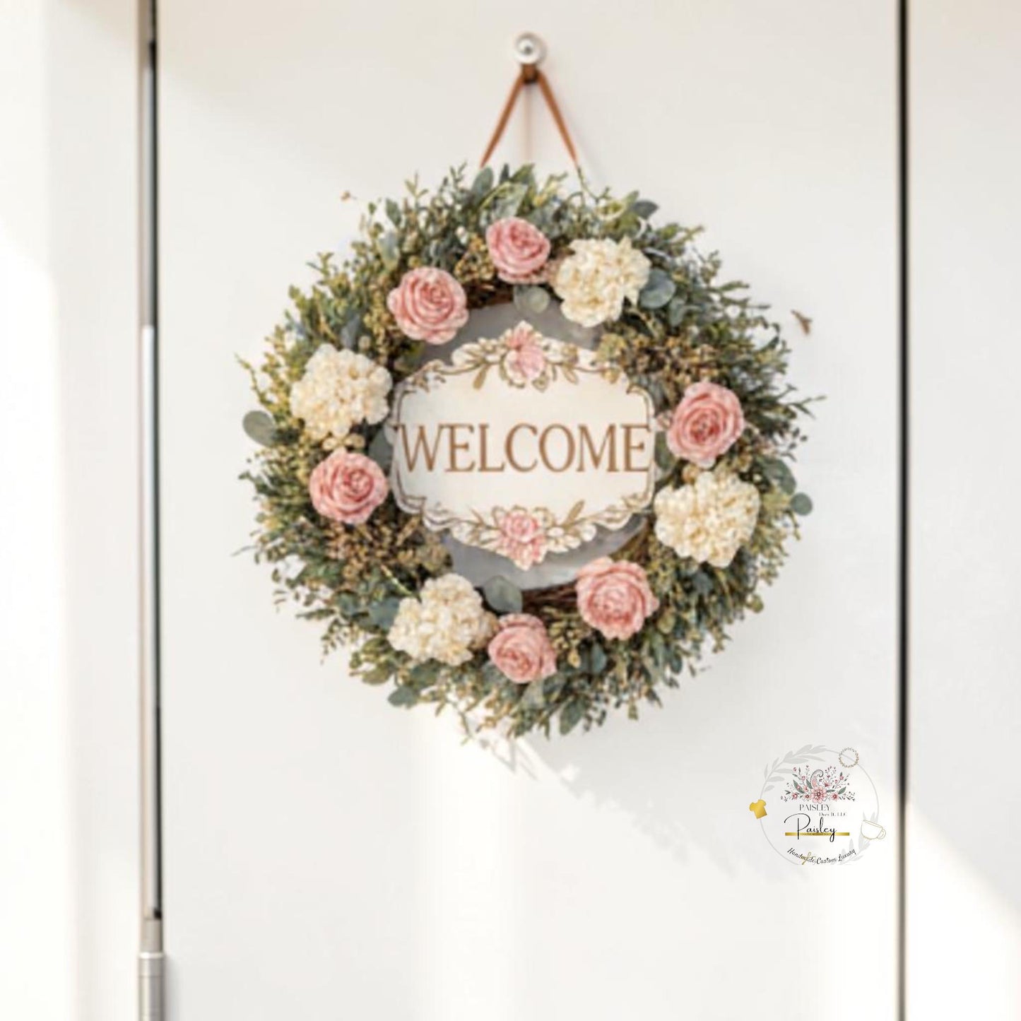 Personalized Interchangeable Wooden Sign Insert Wreath Center Monogram Family Name Welcome Door Decor Gift