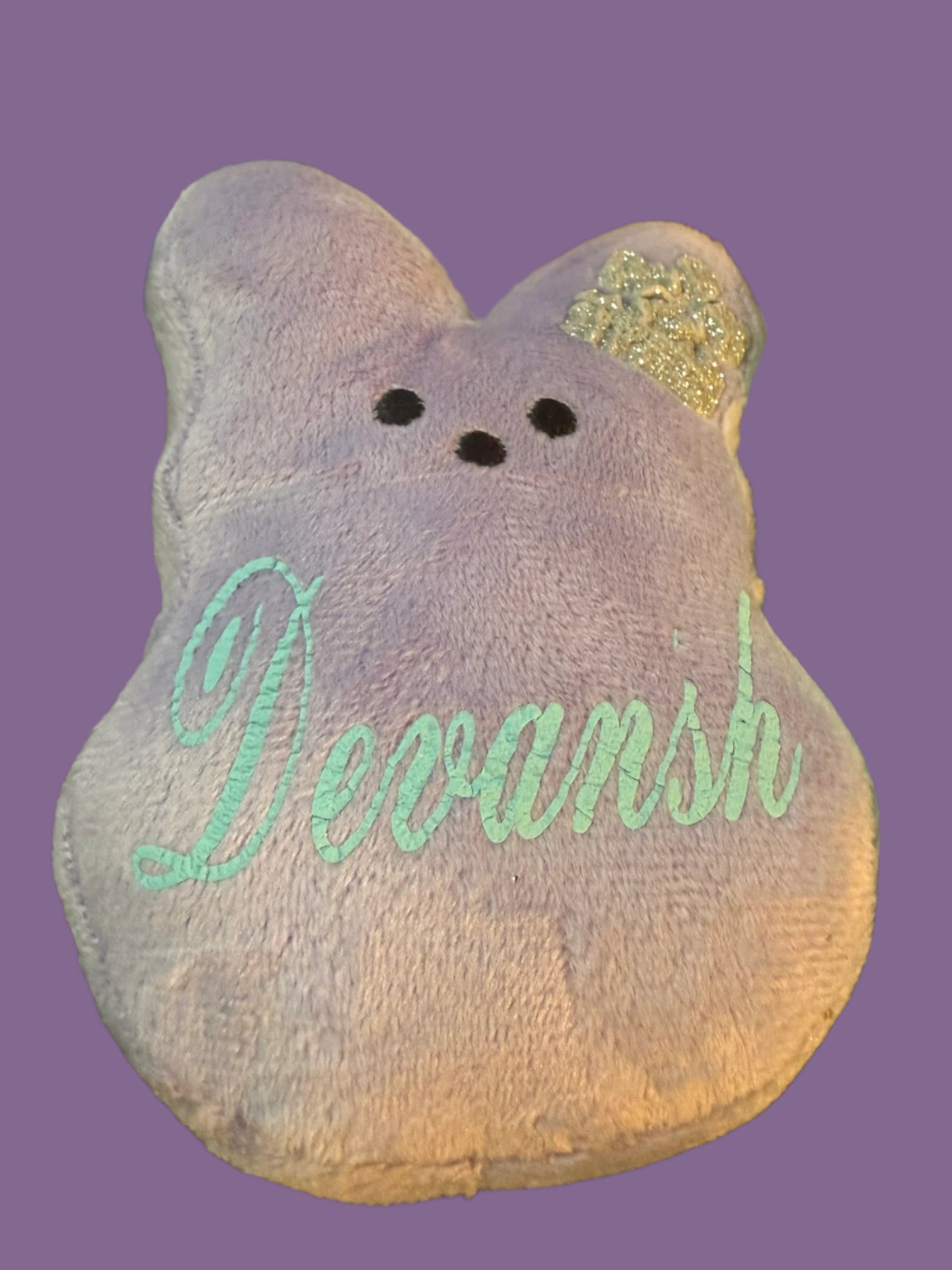 Personalized Easter Peep with custom name, handcrafted marshmallow treats by Paisley Decor It