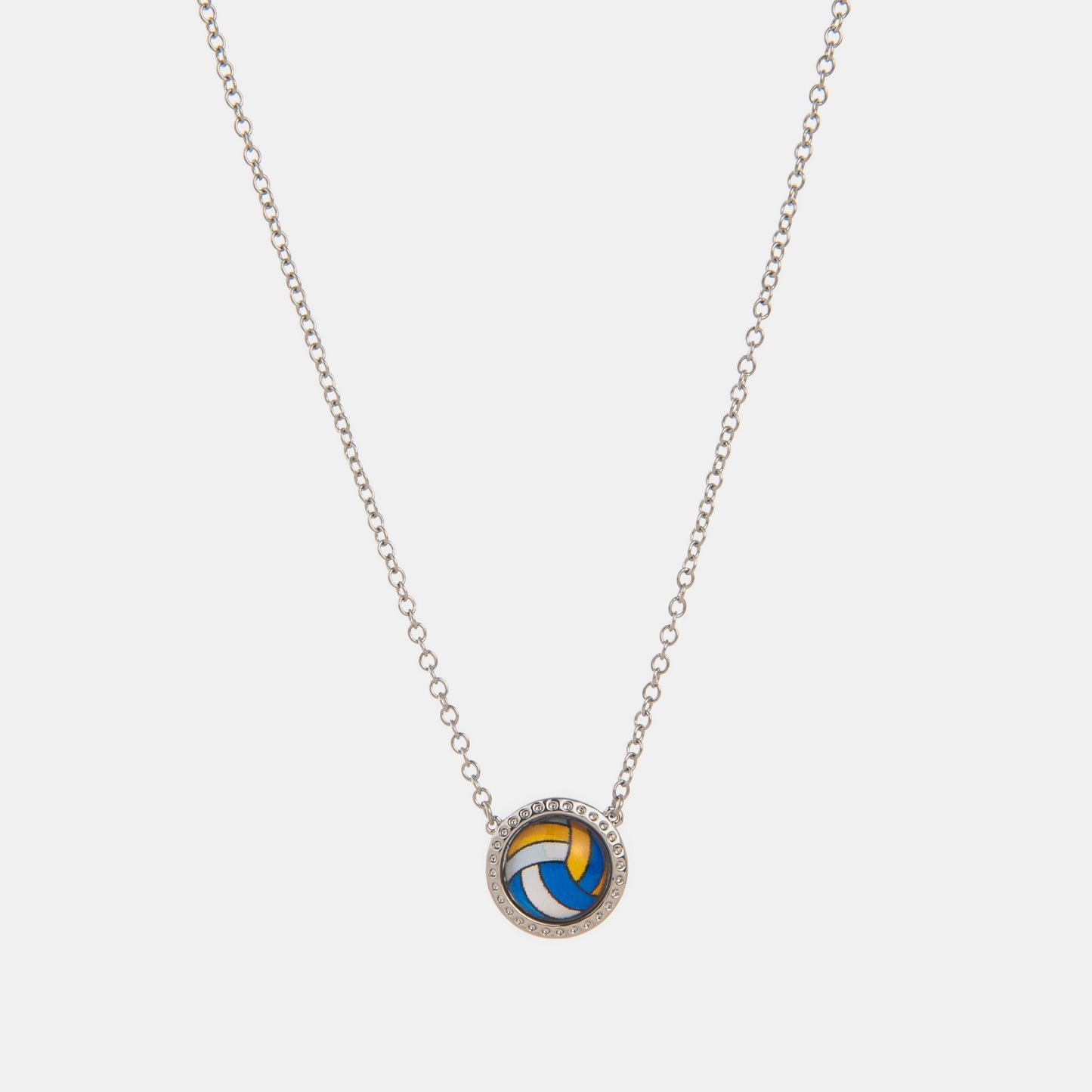 Handcrafted sporty resin necklace with shell and 14K gold-plated accents by Paisley Decor It