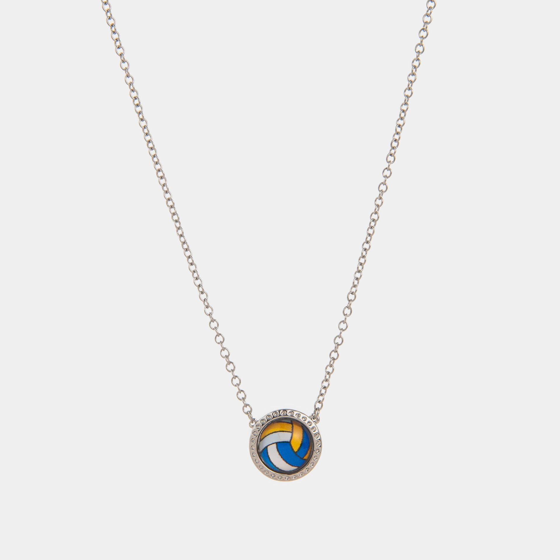 Handcrafted sporty resin necklace with shell and 14K gold-plated accents by Paisley Decor It