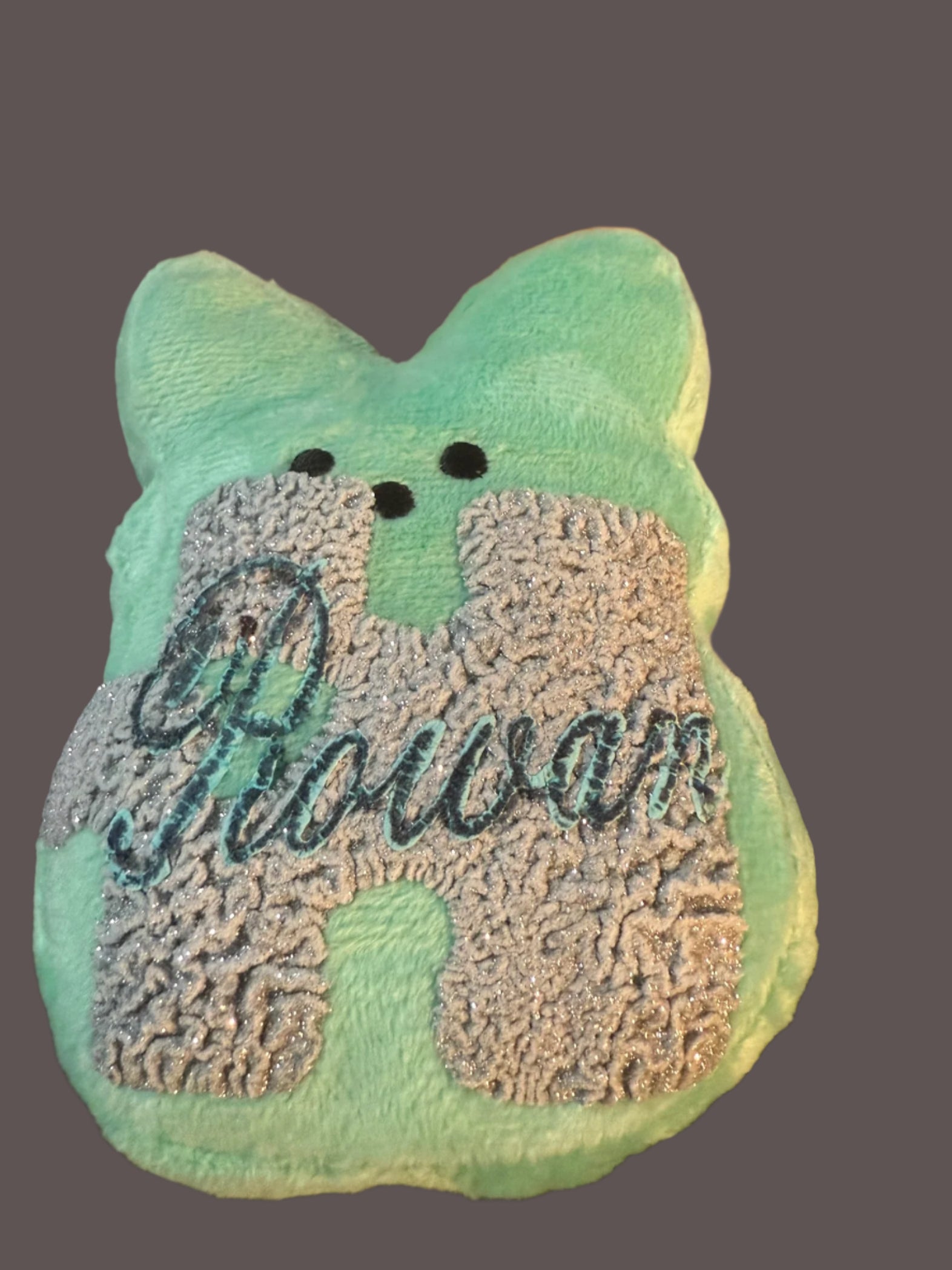 Personalized Easter Peep with custom name, handcrafted marshmallow treats by Paisley Decor It