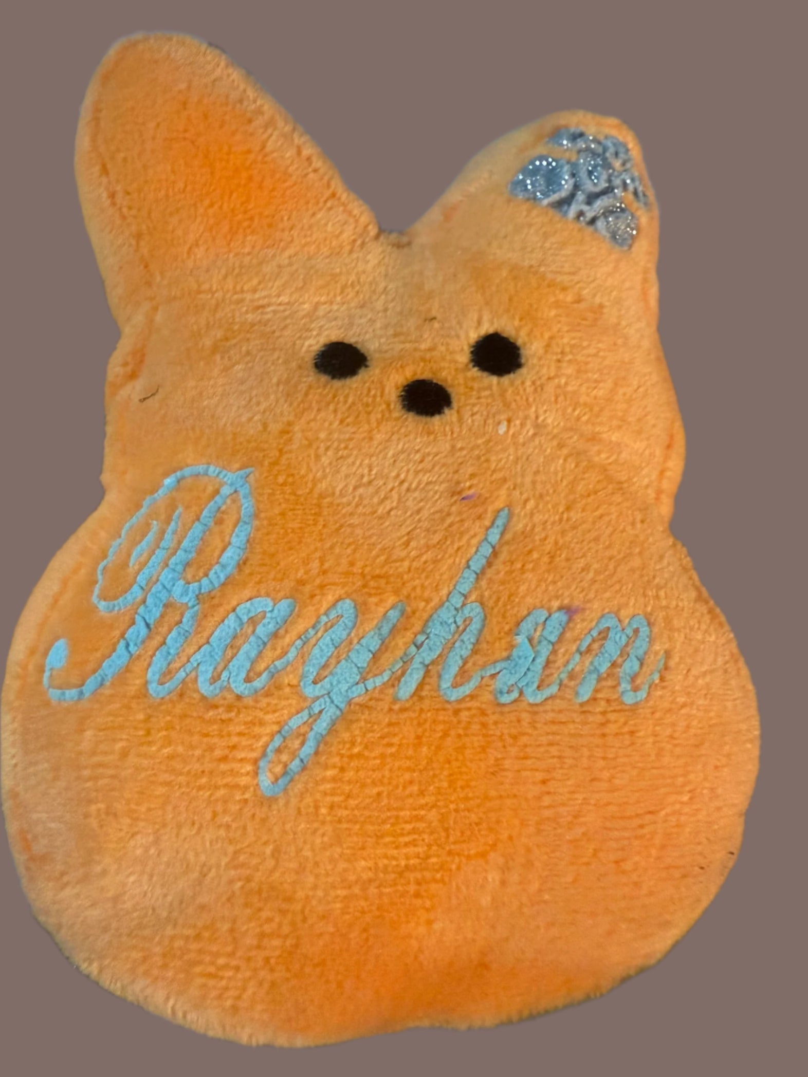 Personalized Easter Peep with custom name, handcrafted marshmallow treats by Paisley Decor It