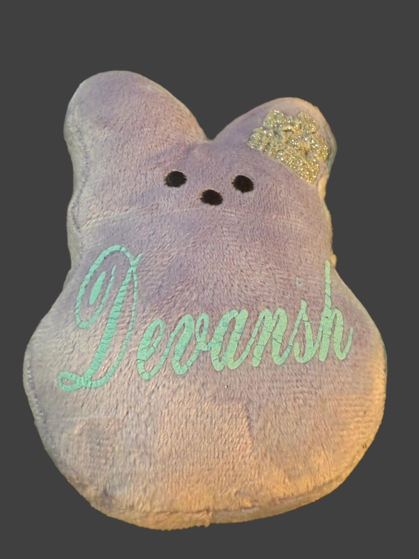 Personalized Easter Peep with custom name, handcrafted marshmallow treats by Paisley Decor It