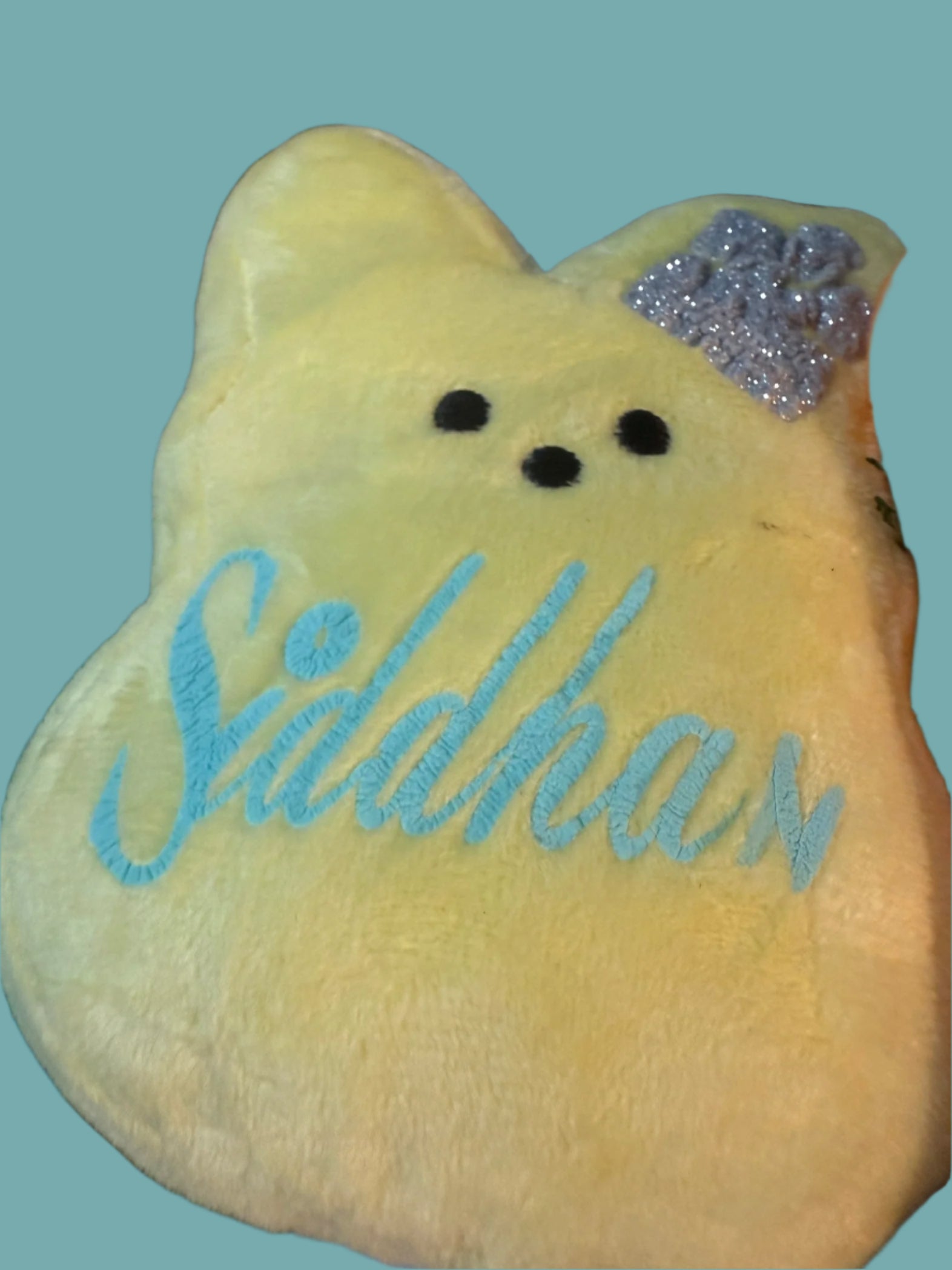 Personalized Easter Peep with custom name, handcrafted marshmallow treats by Paisley Decor It